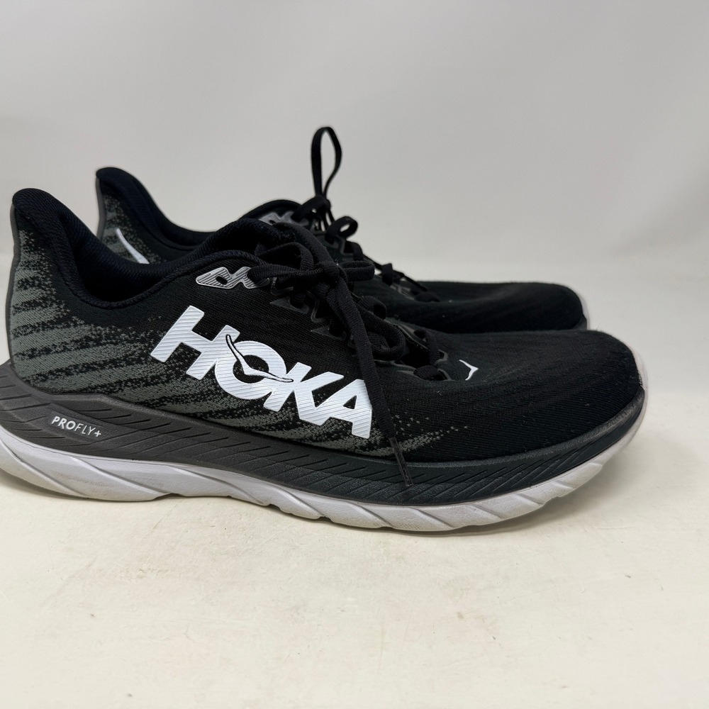 Hoka Running Shoes Mens 10.5 Mach 5 Black Castlerock Profly+ 1127893 BCSTL EUC
